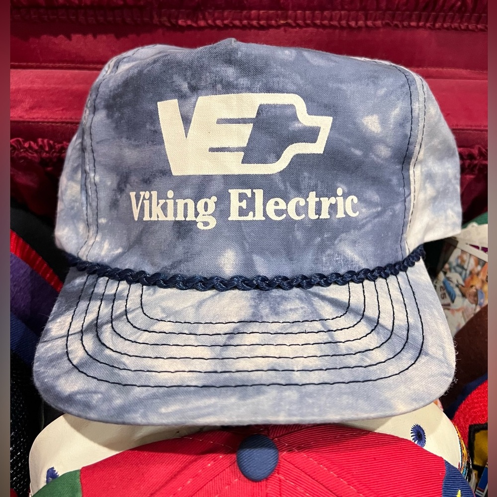 Vintage San Sun Vikings Electric Tie Dye Trucker Snapback Rope Hat Cap Captain